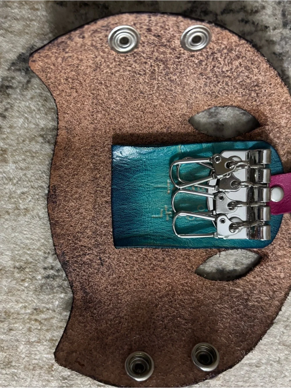 Source Unknown Purple and Pink Eiffel Tower Leather Key Case